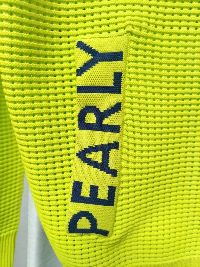 パーリーゲイツ　メッシュ　ニットパーカー　グリーンイエロー