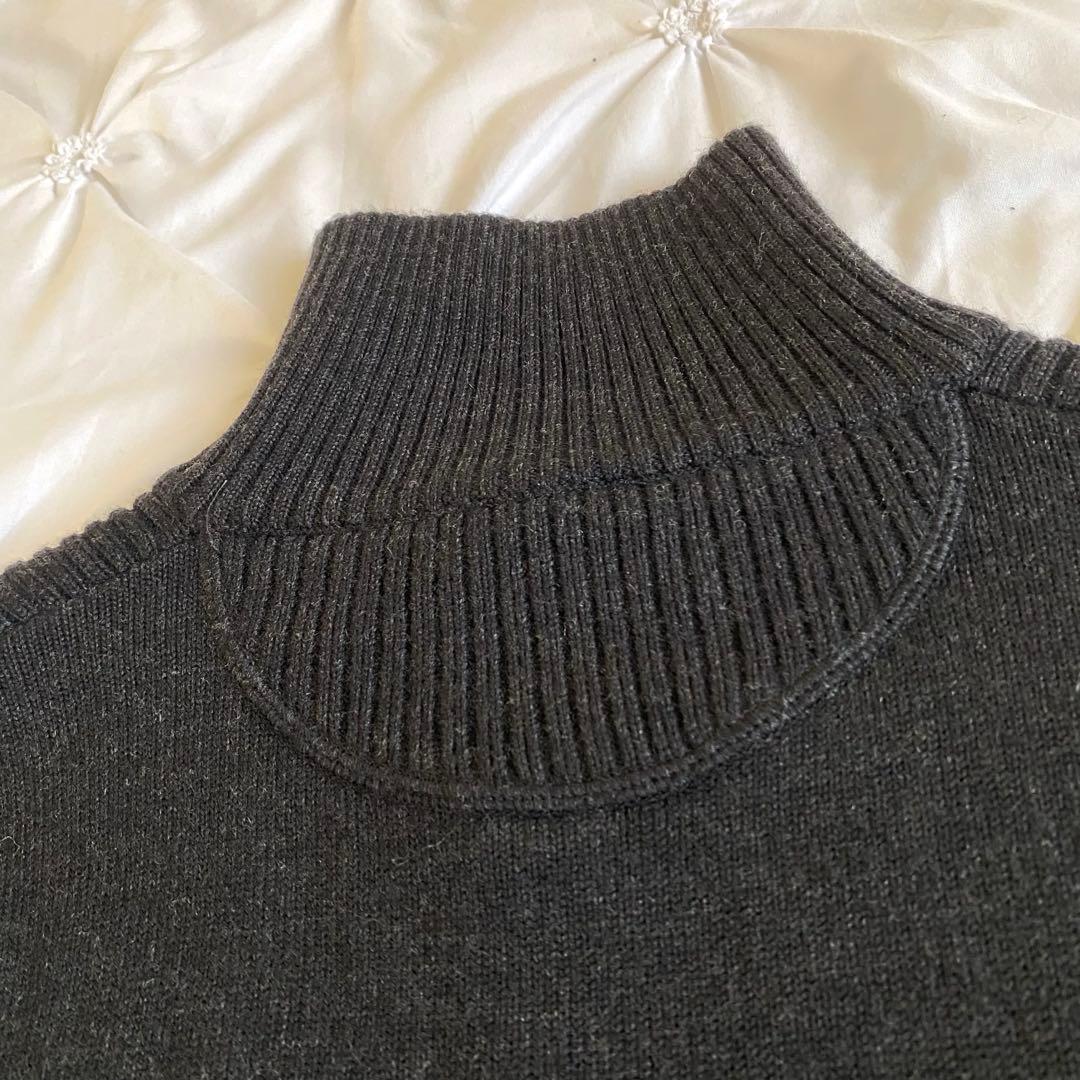 希少✨ イタリア製 ベルスタッフ セーター ハーフボタン リブ編みダークグレー