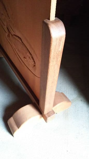 【限界価格】欅衝立 松に鯉