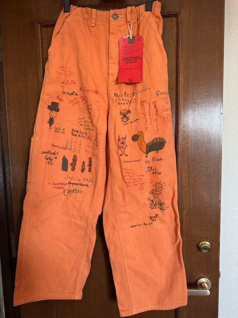 限定！　今季　デニムダンガリー　ラクガキ　パンツ　01 新品