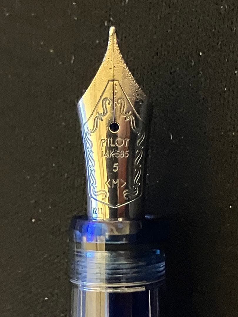 パイロット　カスタムヘリテイジ９２　青透明　ペン先M (中字)１４金ペン先