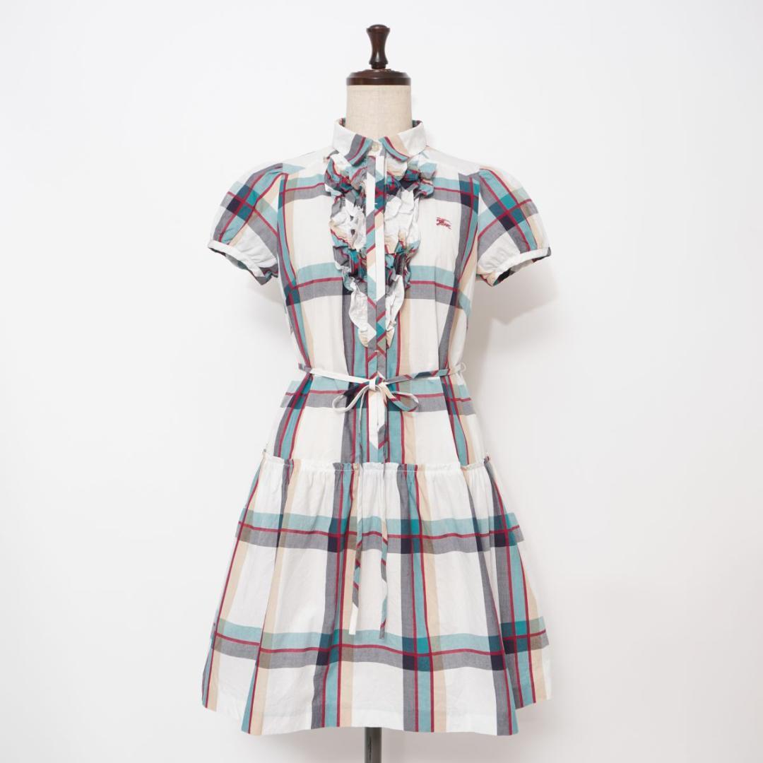 バーバリーブルーレーベル チェック柄シャツワンピース サイズ36*GD748
