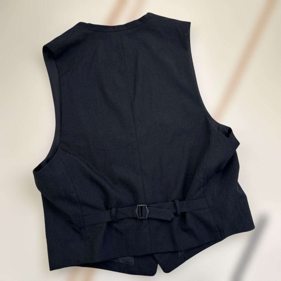 イッセイミヤケ Issey Miyake Men ウール 刺繍 ベスト L 黒