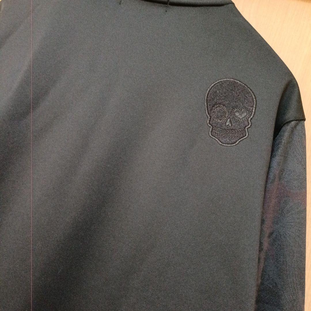 Dancc With Dragon 異素材ドッキングハーフジップ　バック刺繍LL