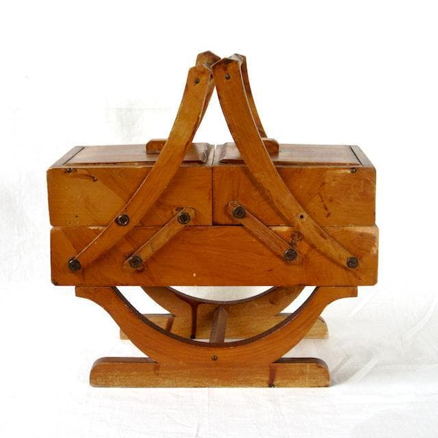 フランス製　アンティーク　ソーイングボックス