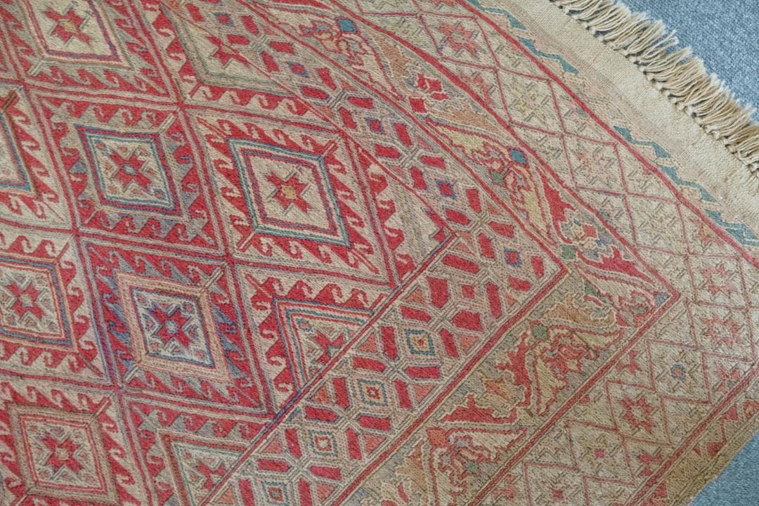 190cm × 132cm ペルシャ手織りキリム ヴィンテージラグ　手織り絨毯