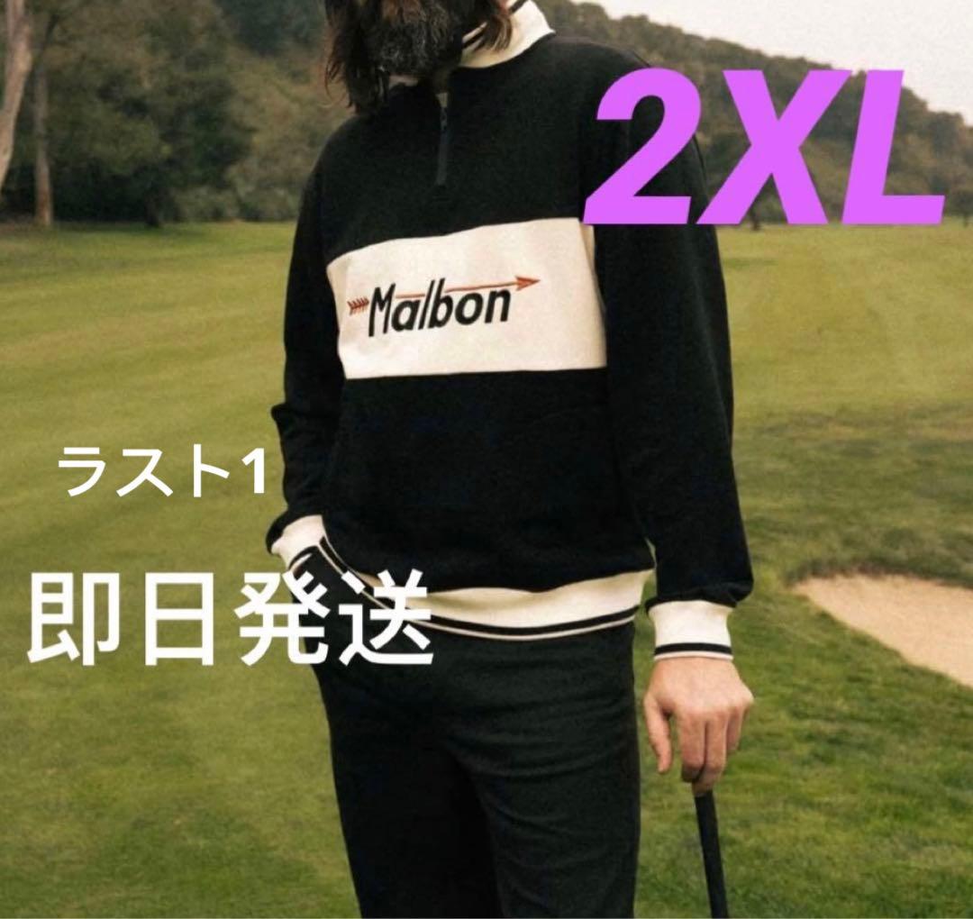 即日発送Malbon メンズハーフジップ トップスゴルフウェアスウェット2XL