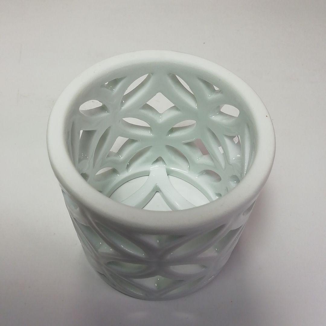 Ｓ５５１　皆具　『平戸焼』『白磁　七宝透　皆具』『十三代　横石嘉助作』　共箱