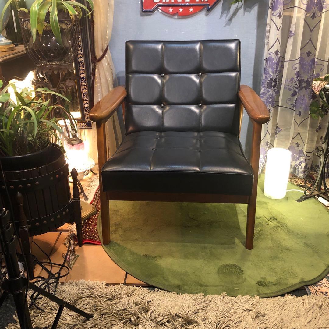 リ*中様 B class カリモク1シーター チェア　ソファー レトロ ブラック