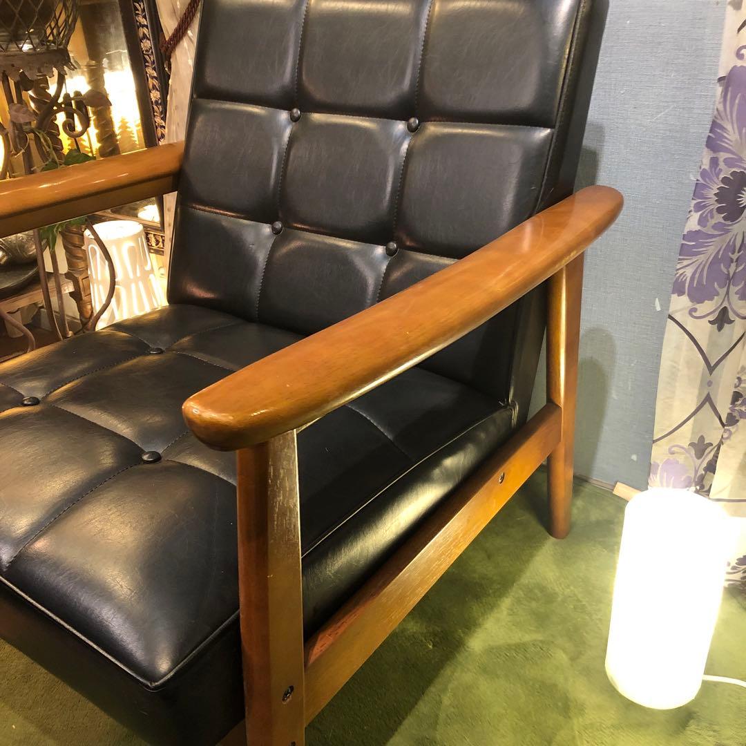 リ*中様 B class カリモク1シーター チェア　ソファー レトロ ブラック