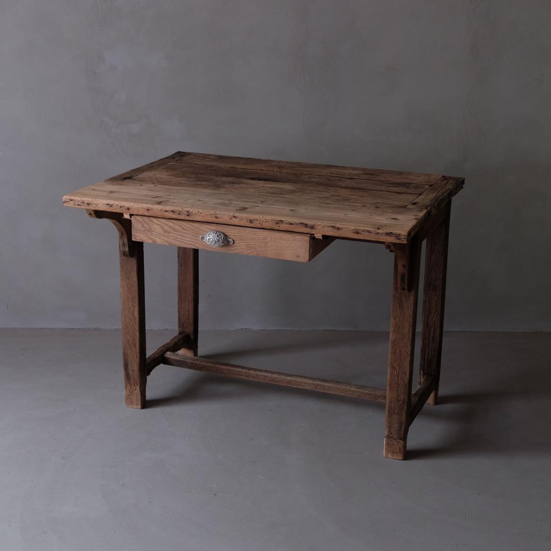 フランス オーク材 １杯抽斗付デスク　机 テーブル 作業台 展示台 アンティーク