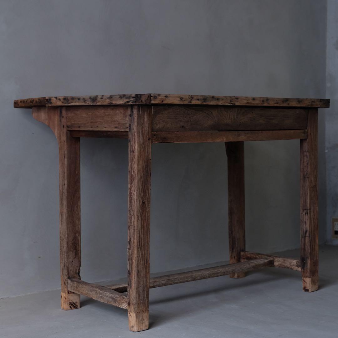 フランス オーク材 １杯抽斗付デスク　机 テーブル 作業台 展示台 アンティーク