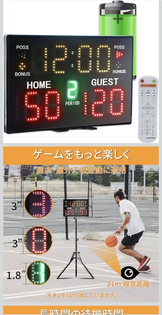 バスケットボール　タイマー　スコア