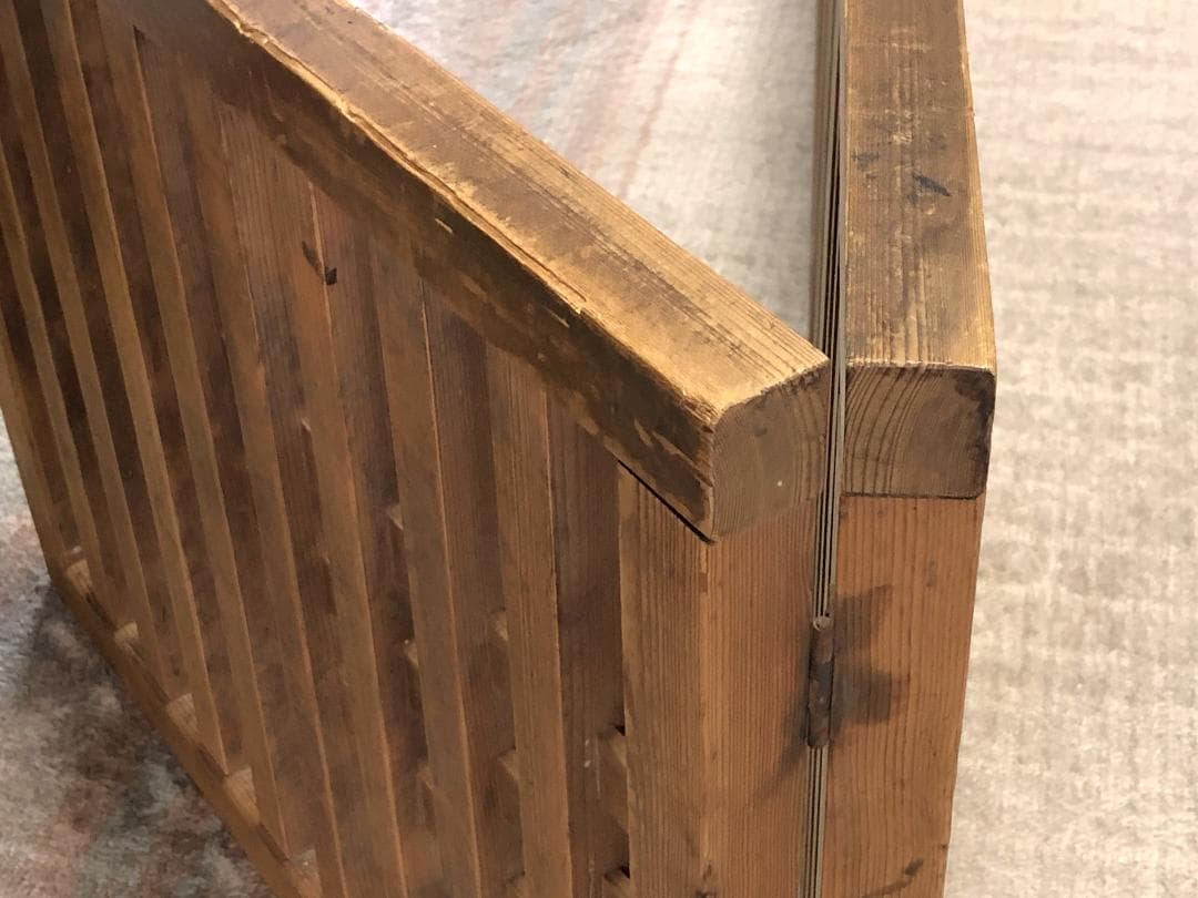 【 帳場格子 】　江戸末～昭和初期　開176×45ｃｍ　養生袋付き