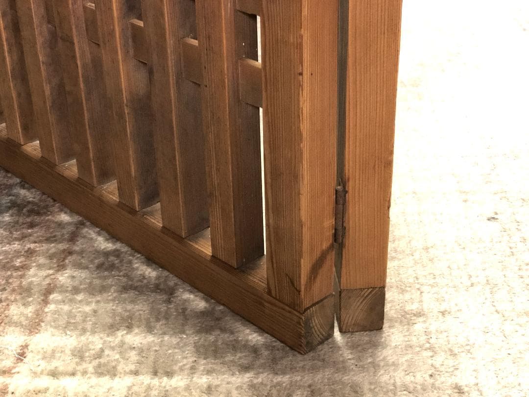 【 帳場格子 】　江戸末～昭和初期　開176×45ｃｍ　養生袋付き