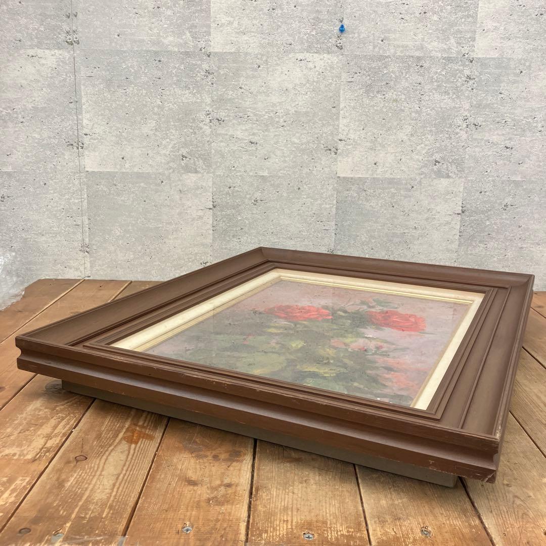 アンティーク 赤い薔薇 ローズ フラワー 油彩画 油絵 アート 絵画 美術 芸術