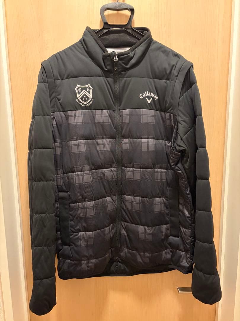 キャロウェイチェックプリントスターストレッチ2WAY中綿ブルゾン 3L