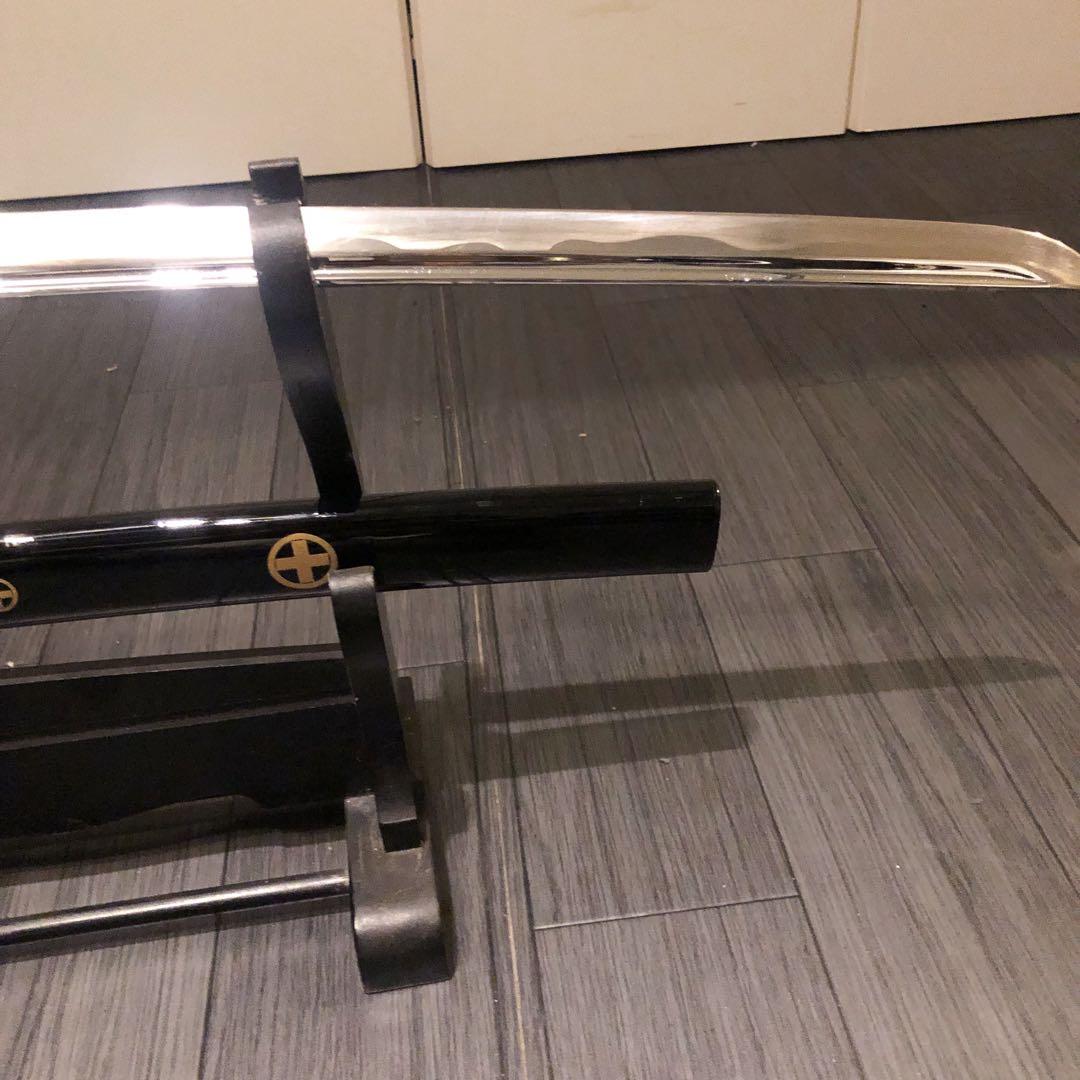 高級模造刀　樋有刀身 白拵え　居合刀　太刀　本格模造刀　紋様入り鞘