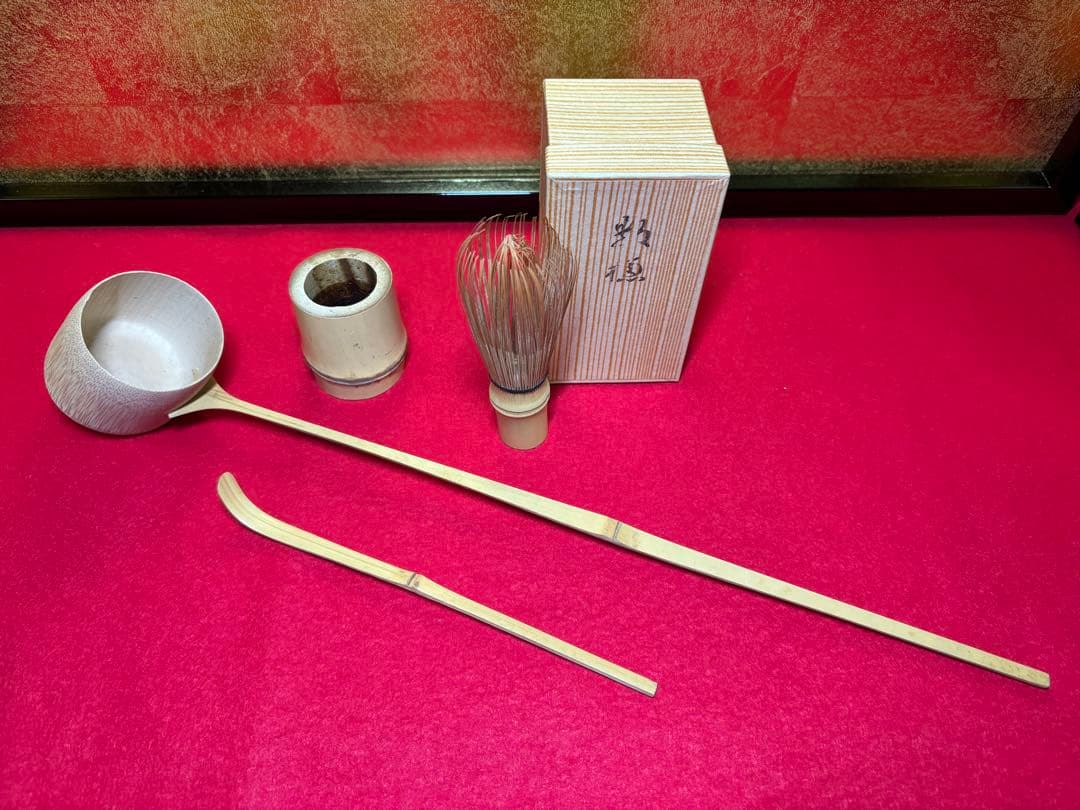 短冊箱 10点 水差 茶碗 建水 棗 柄杓 香合 茶匙 茶筅 蓋置 茶道具