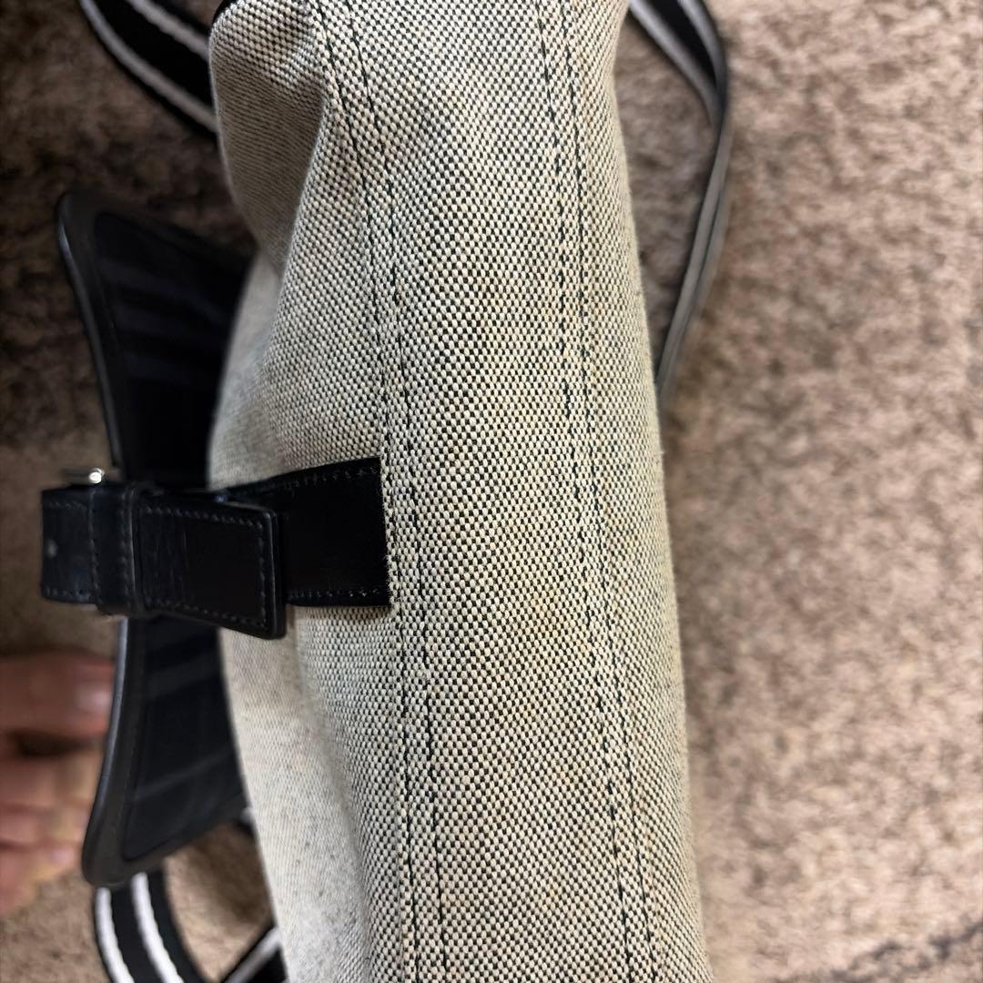 グレー キャンバス ショルダーバッグ