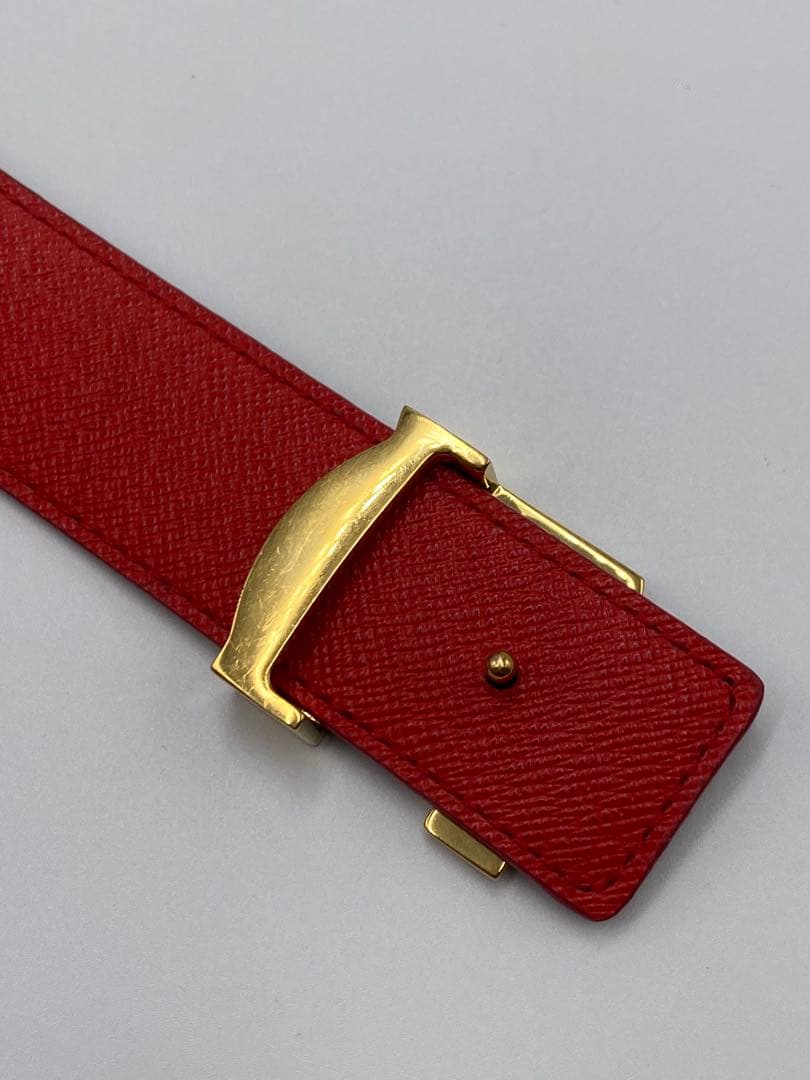 ルイヴィトン　ベルト　サンチュール　イニシャル　M9498　モノグラムLVレッド