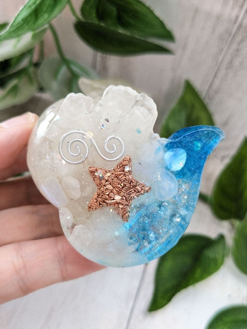 【つる927】レッドオーラクォーツのかめちゃん形オルゴナイト☆他３点