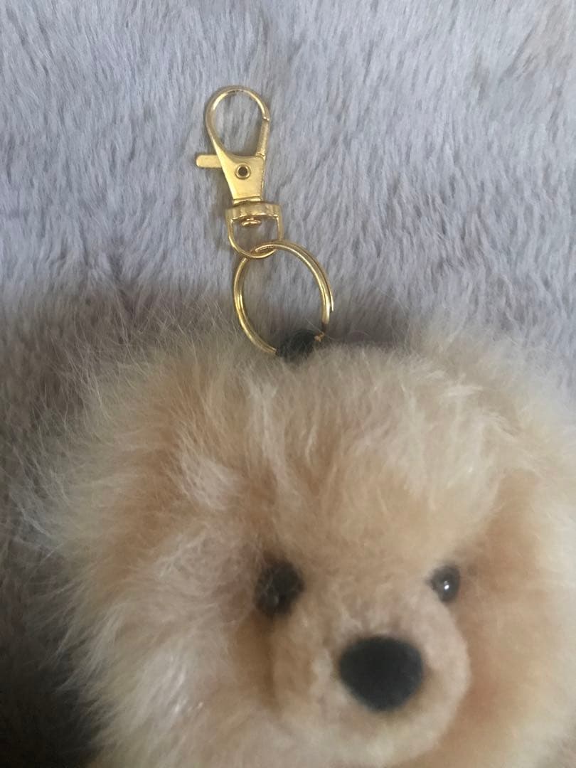 新品未使用　アルパカ　テディベア ぬいぐるみ　キーホルダー　ベージュ