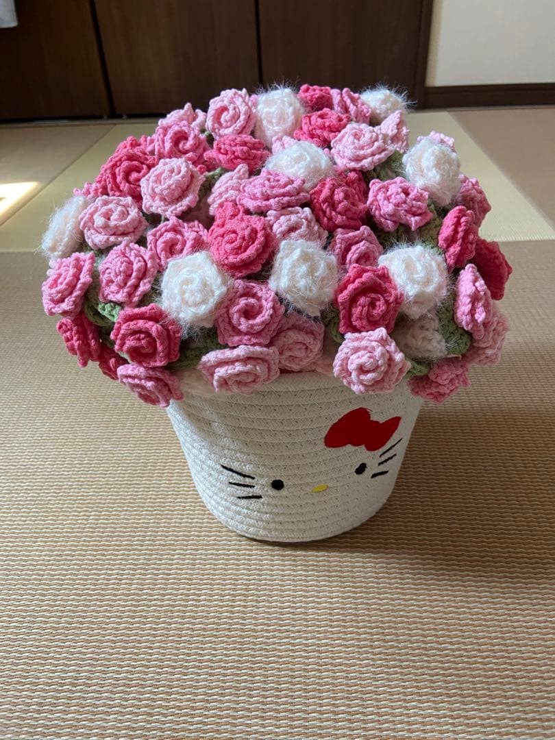 バラの花束ブランケット直径110cm，72本の大きなバラ，ストール