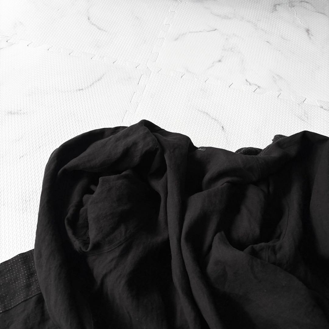 ✨23Ss✨コモリCOMOLI リネンドットシャツジャケット 2コモリ 長袖黒