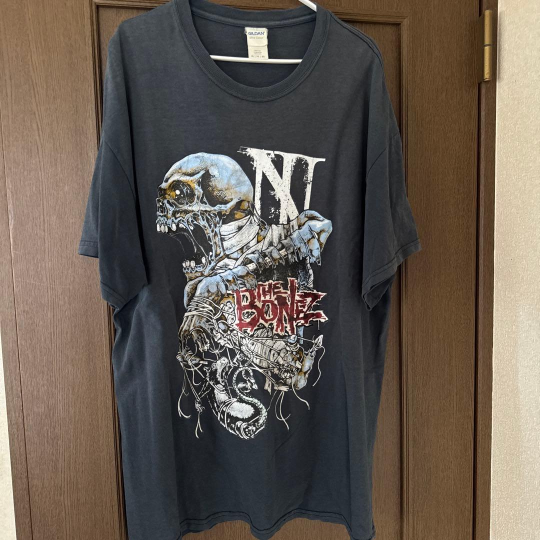 希少XLサイズ◆The BONEZ ダメージ加工スカルTシャツ