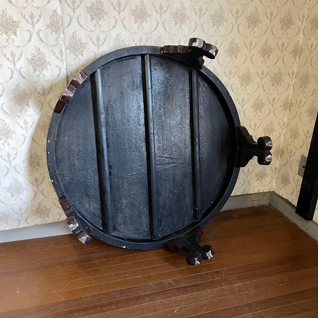 【アンティーク】李朝 彫刻 天然木 座卓 ちゃぶ台 センターテーブル 古家具