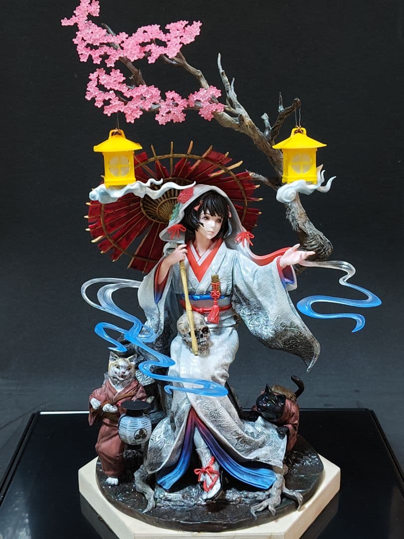 破れ傘の少女　当方作製1点物　完成済みガレージキット　ComacCow