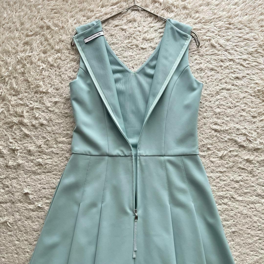 【美品】フォクシー ひざ丈ワンピース ドレス 切り替え フレア Aライン 38