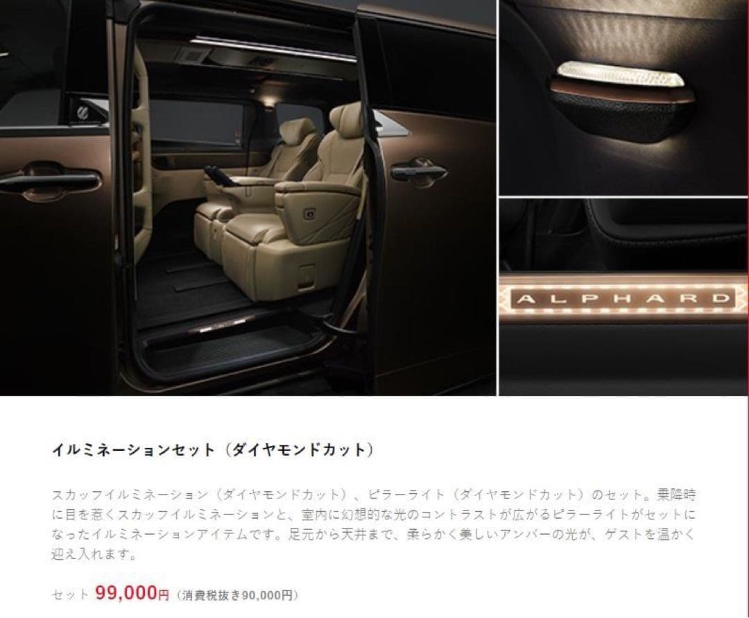40アルファード　イルミネーションセット(ダイヤモンドカット）