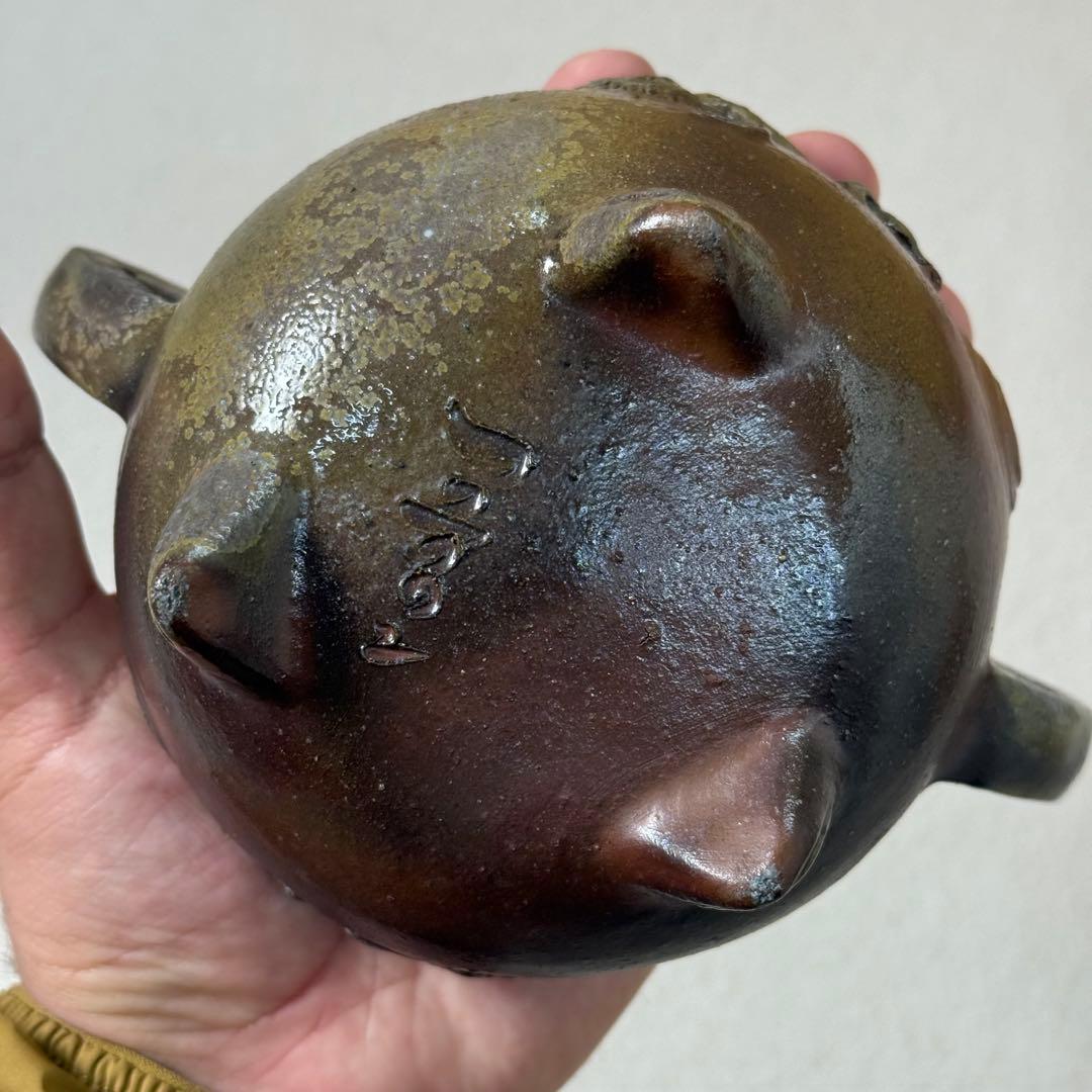 蔵出し/備前竜香炉 小山一草 共箱 共布 栞 備前焼 龍細工 茶道具 香道具