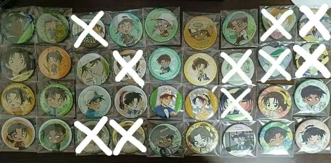 名探偵コナン　缶バッジ　遠山和葉　服部平次　セット