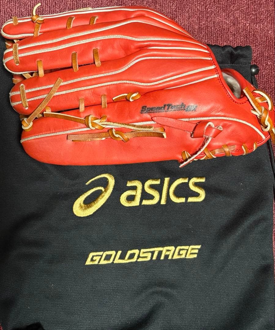 横*山様 袋付　asics ゴールドステージ 軟式　外野用グローブ