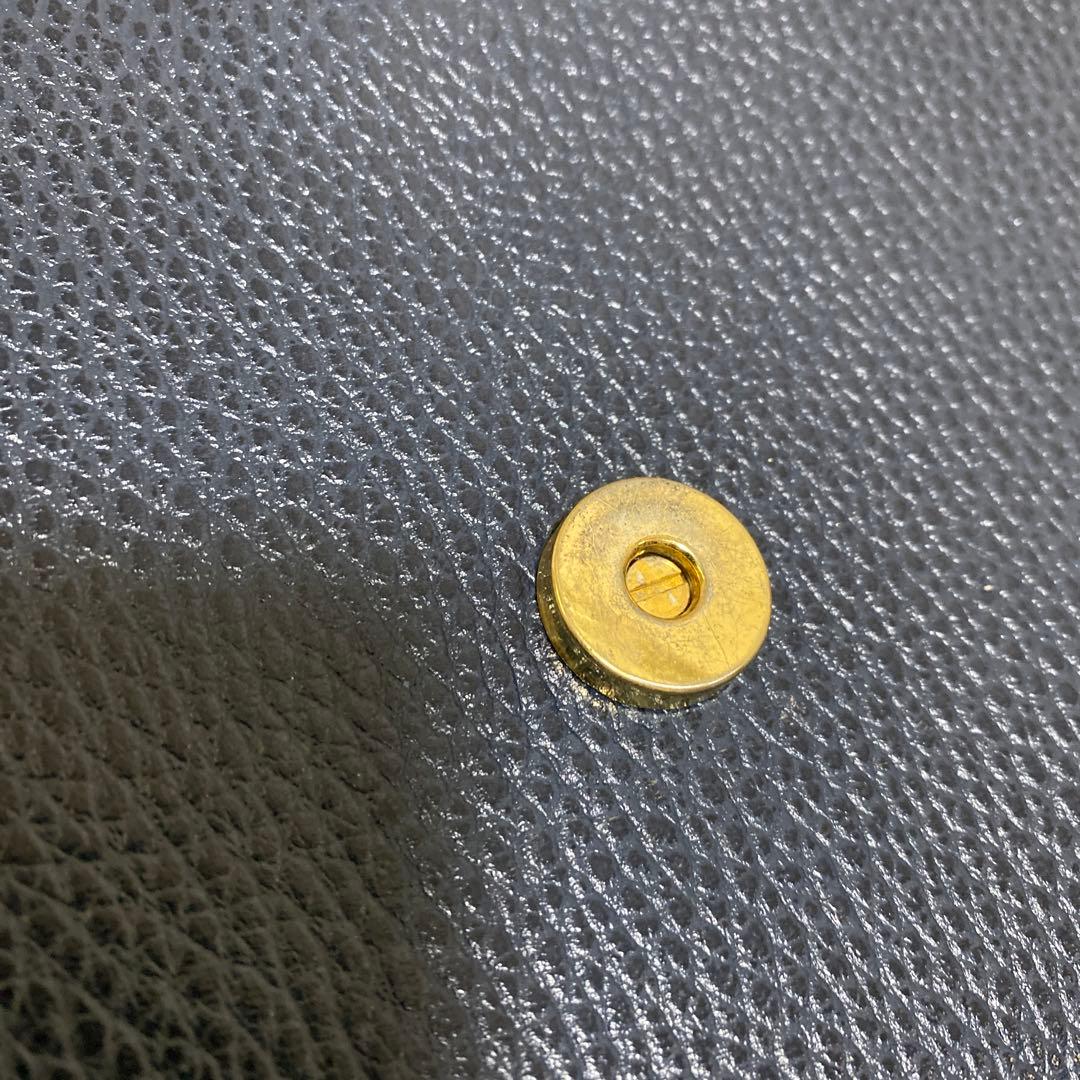 Christian Dior レザーバッグ ネイビー CDロゴ