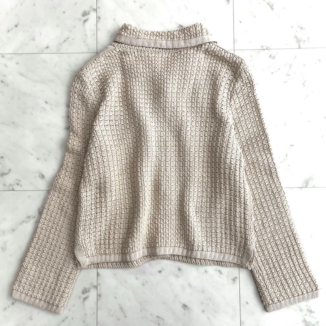 フォクシーブティック 春ニット カーディガン ジャケット 日本製 ベージュ 38