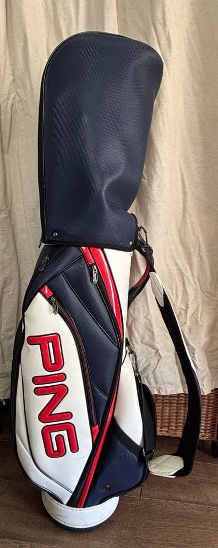 PING キャディバッグ ゴルフバッグ　ネイビー/ホワイト/レッド　メンズ