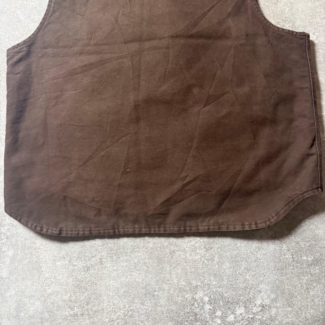 Carhartt カーハートダックベスト XL ブラウン 企業刺繍 フェード