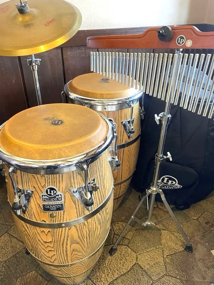 【値下げ】LP PALLADIUM コンガ ペア ケース付 チャイム・シンバル付
