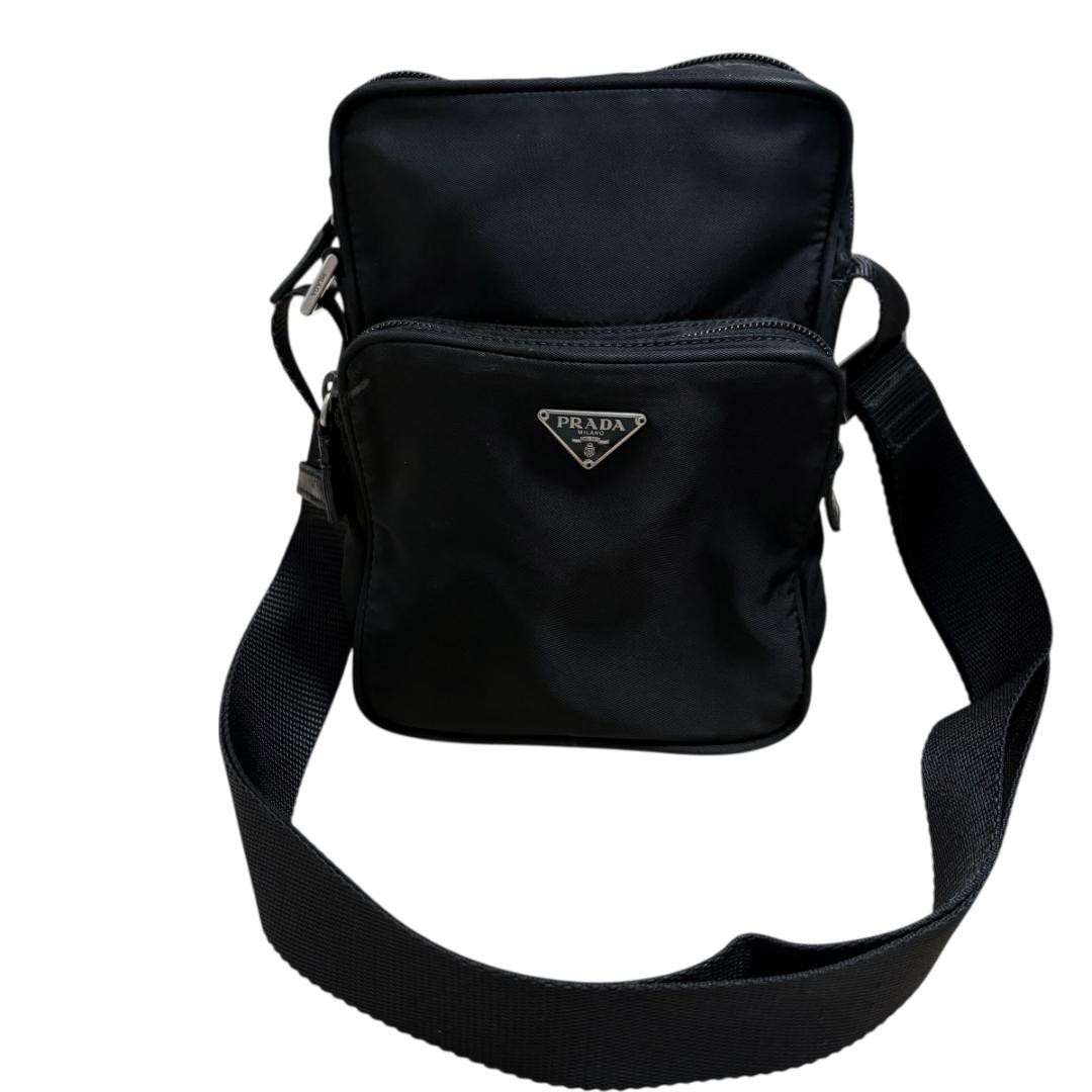 ヨ*ー様 PRADA プラダ ブラック テスート ナイロン ショルダーバッグ 正