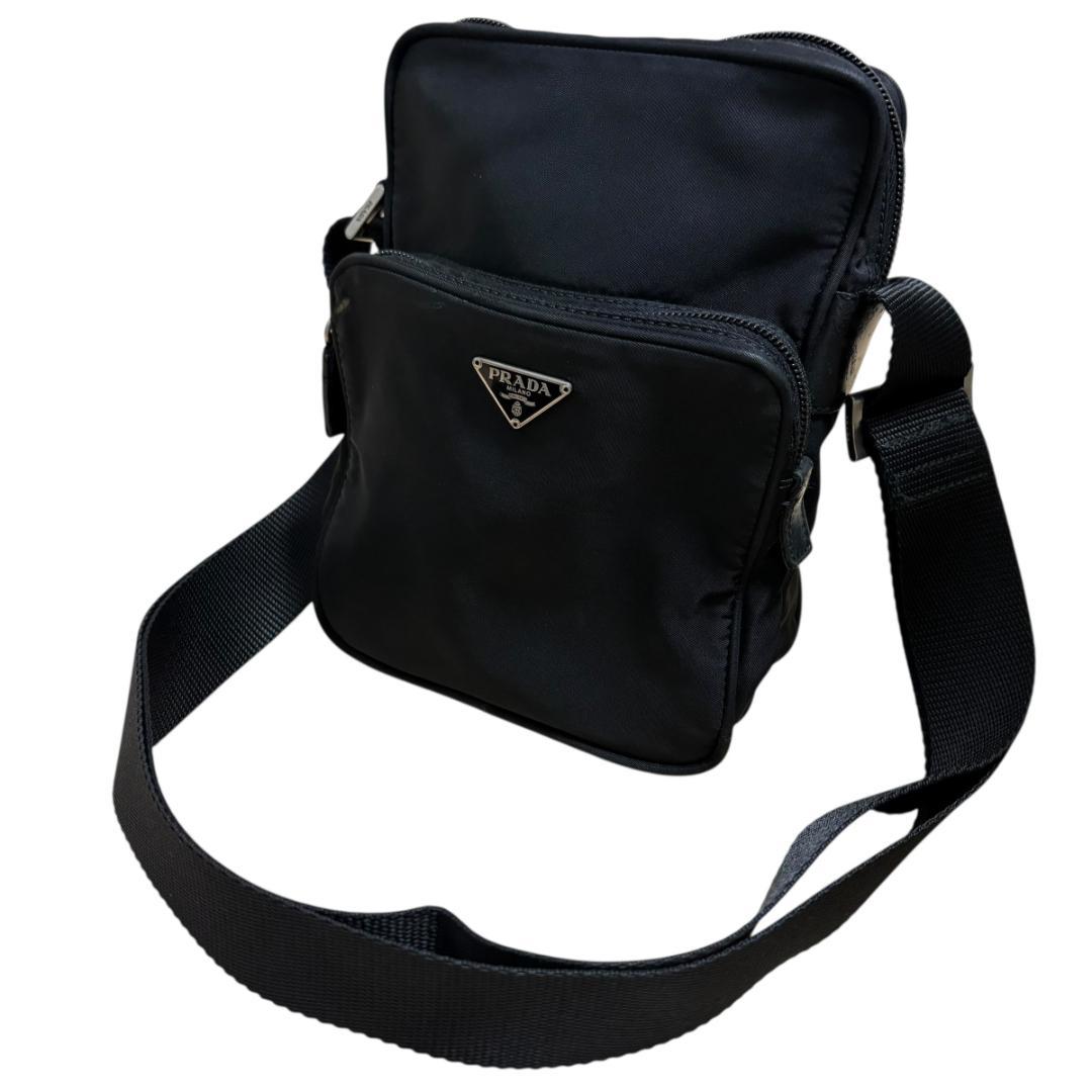 ヨ*ー様 PRADA プラダ ブラック テスート ナイロン ショルダーバッグ 正