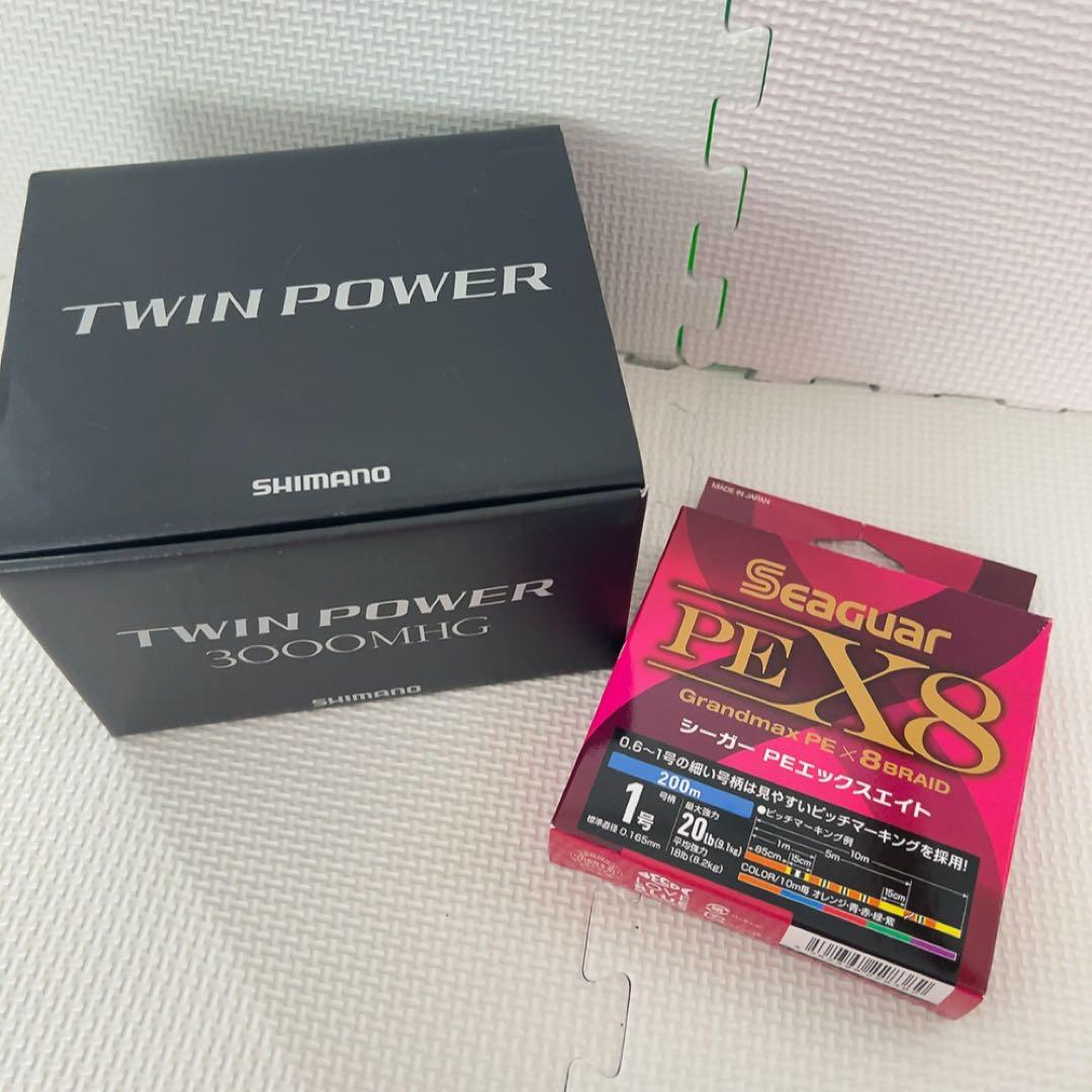 美品SHIMANOスピニング20ツインパワー3000MHGシーガーPEX8