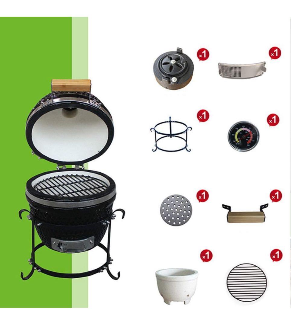 セラミック製チャコールBBQグリル, グリルカバー付き