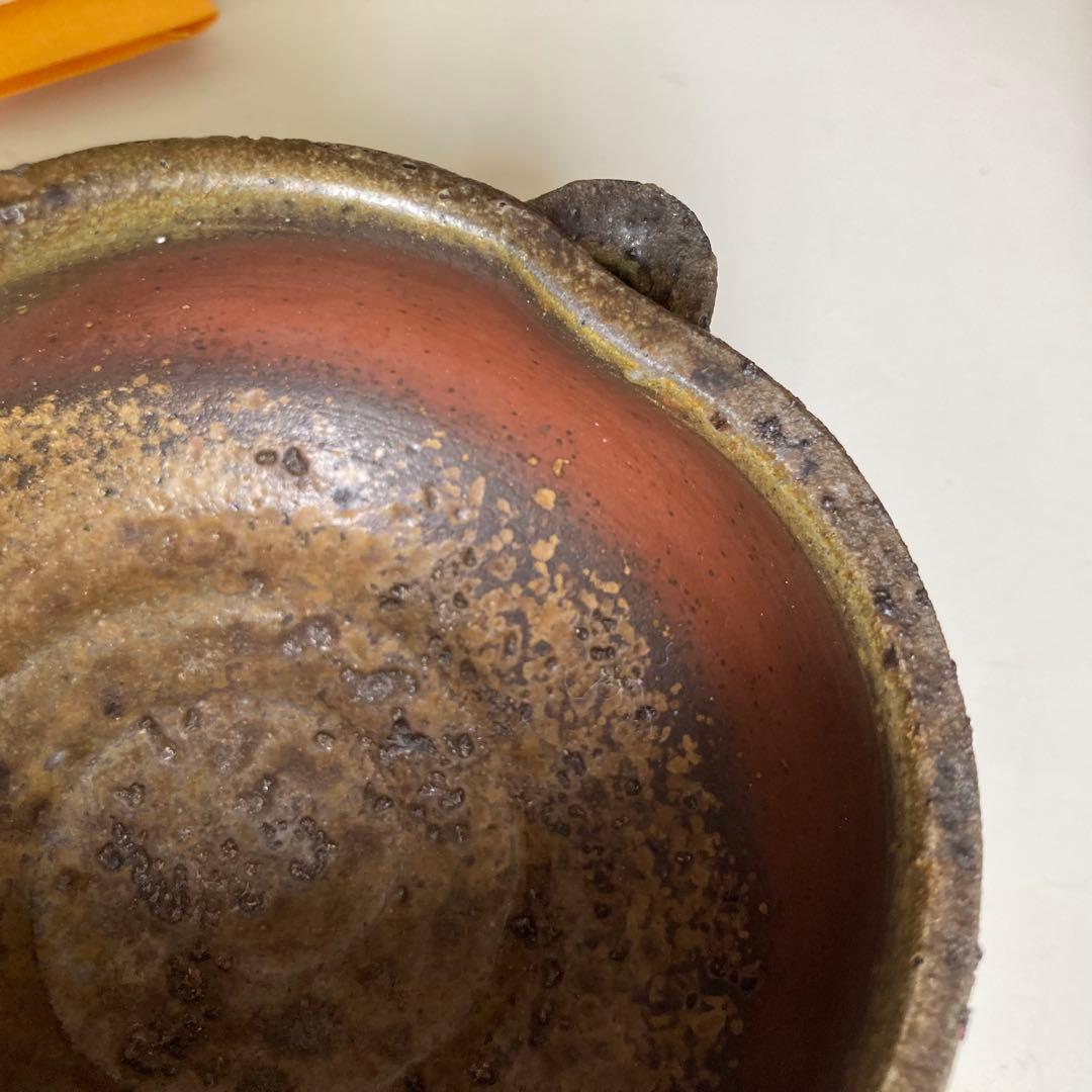 原田拾六　備前焼　向付　５客　共箱、陶歴、共布も５枚　抜群の上り