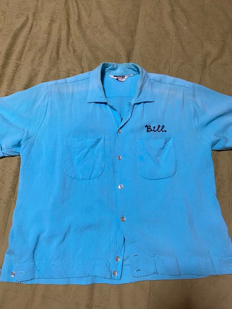 50s 60s ANGELTOWN ボーリングシャツ レーヨン