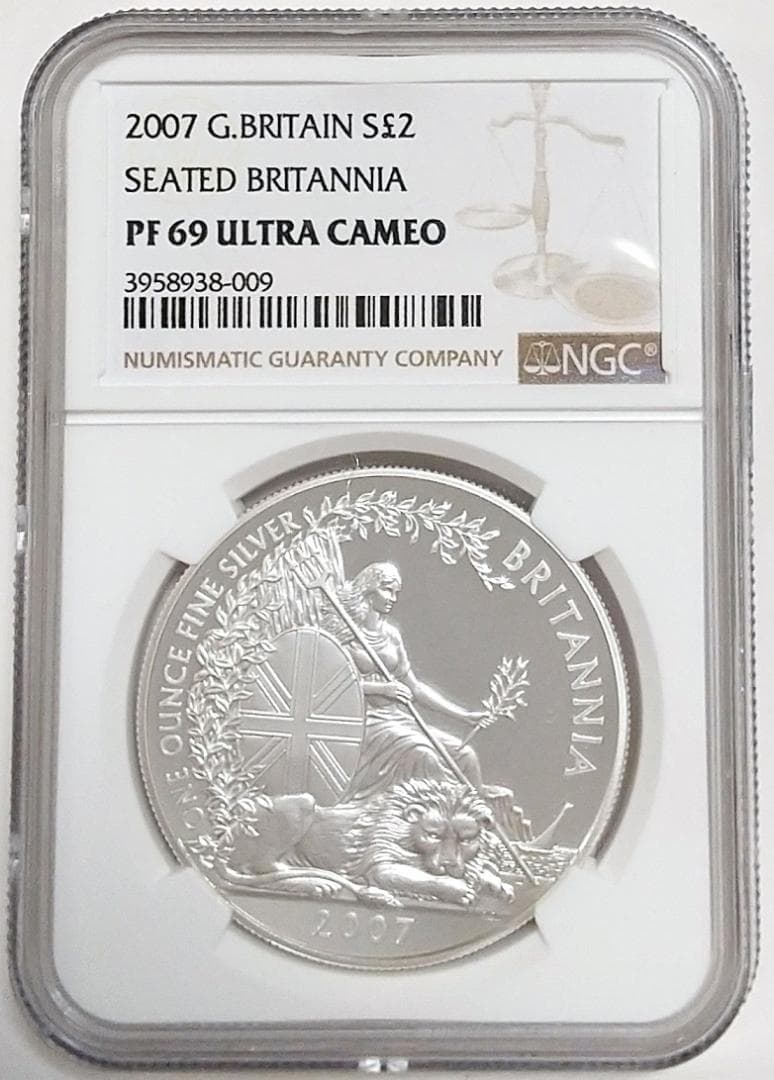 2007年 イギリス シーテット ブリタニア ライオン 銀貨 4枚セット NGC