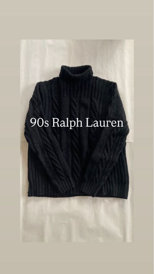 90s Ralph Lauren ラルフローレン ハンドニット タートルネック